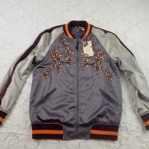 Chelsea & Violet Embroidered Bomber Jacket•NWT